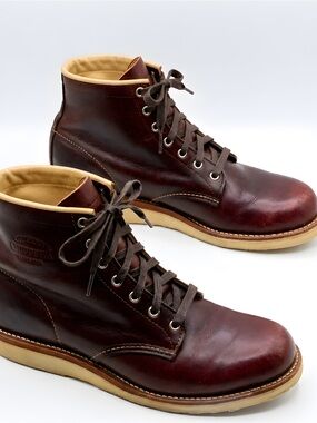 Chippewa Men's Burgundy Leather Boots Size 8